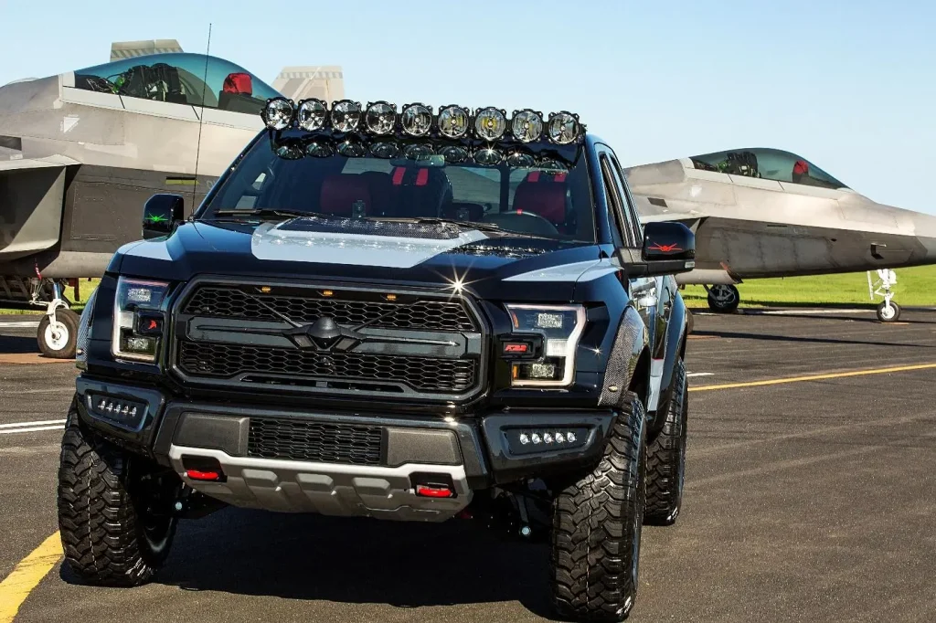 Ford truck with heavy light bar