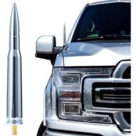 CZSWCH 50 Cal Truck Chrome Bullet Antenna Fit for Ford F150 F250 F350 RaptorDodge RAM 1500