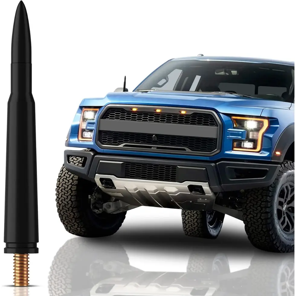 TN Trunknet Bullet Antenna for Ford F150 (2009-2024) - Highly Durable Premium Truck Antenna 4.25 Inch - Car Wash-Proof Radio Antenna for FM AM - Black, 30 Caliber Design - Ford F150 Accessories